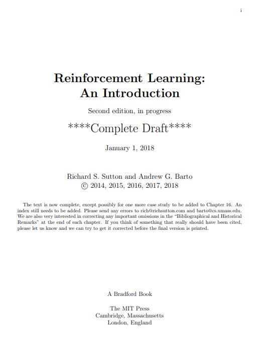 Reinforcement Learning An Introduction (2nd Edition) PDF 下载  图1