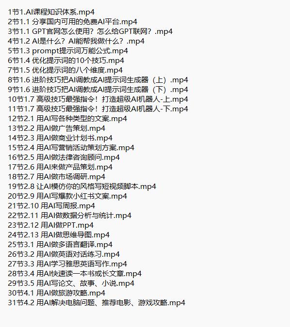 [人工智能] 30种AI实用课工作效率提升数倍 视频教程 下载   图1