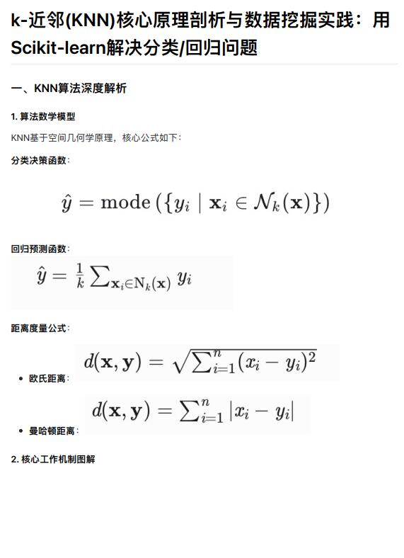 k-近邻(KNN)核心原理剖析与数据挖掘实践：用Scikit-learn解决分类_回归问题 PDF 下载 图1